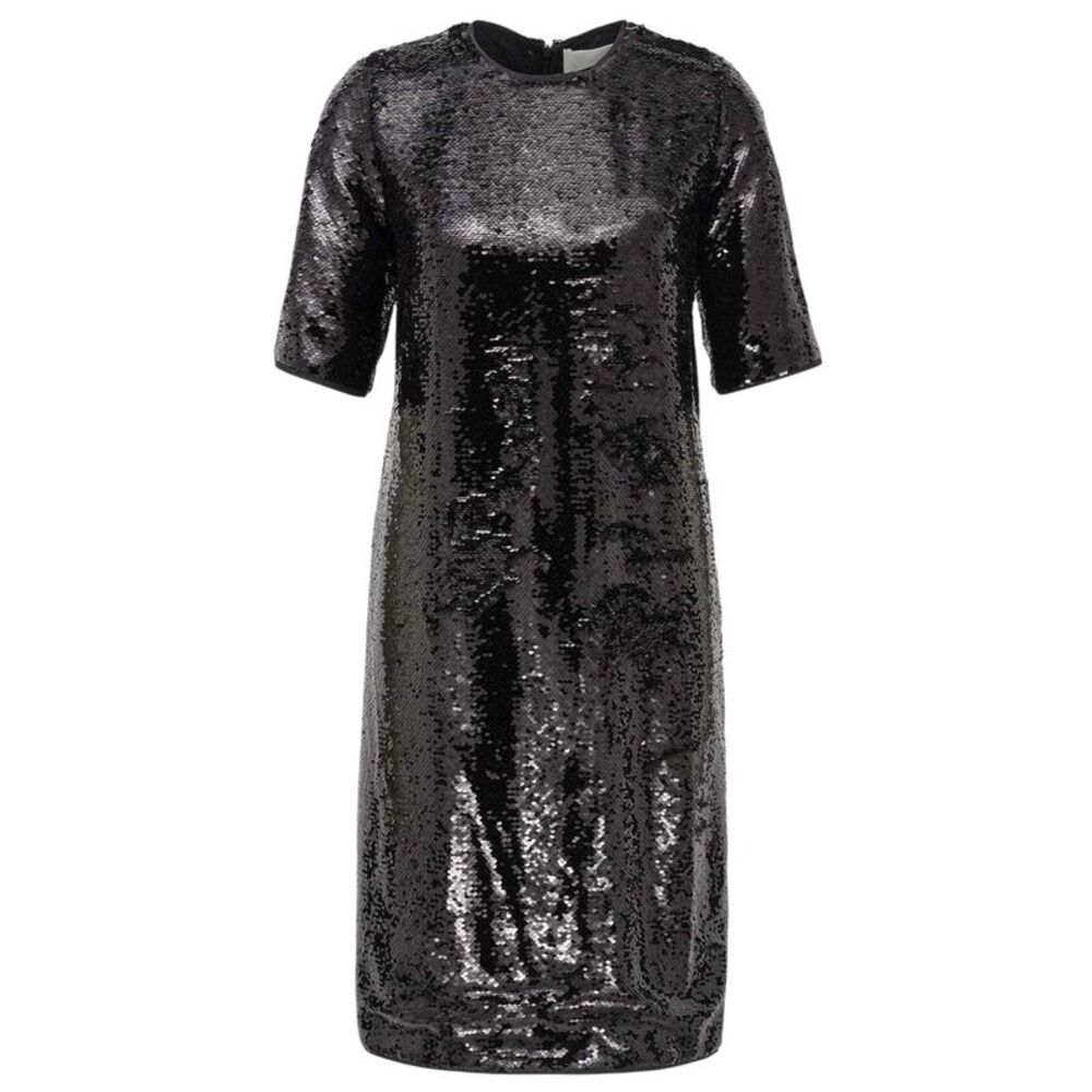 Boss Womens/Ladies Sequin Polyester Shift Dress / Black Print
